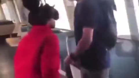 Girl acts up and gets knocked out.