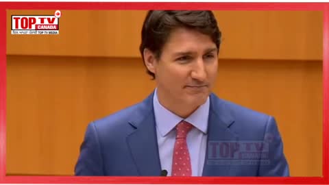 PM Justin Trudeau Discuss Truckers Convoy in European Parliament