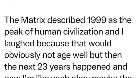 The Matrix was right. Civilization peaked in 1999. #shorts #modernity #wachowski
