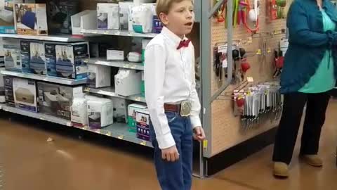 11-Year-Old Yodeler Sings His Heart Out In Walmart