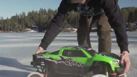 Replace the model tire with a saw blade and drive the car on the ice.