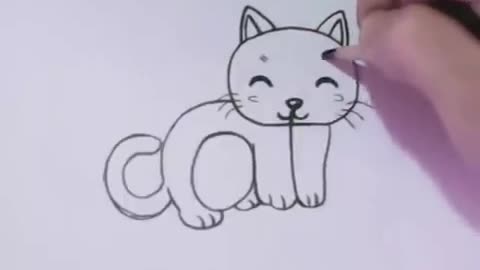 How to draw a cat in a easy way