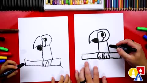 How To Draw A Parrot - Letter P - Preschool_p6