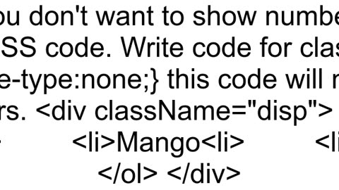 Don39t Display NumbersBullets for Ordererd or Unordered List