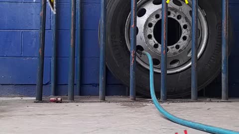 The mechanic tried to inflate the tire until it exploded, and the end result was... # repair