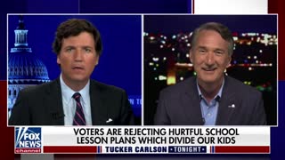 Virginia Governor-elect Glenn Youngkin celebrates his win with Tucker Carlson