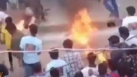 A man set himself ablaze