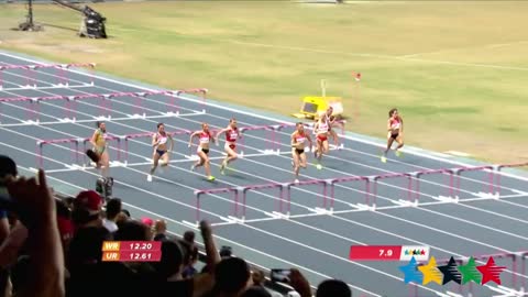 Michelle Jenneke performs her famous warm up dance
