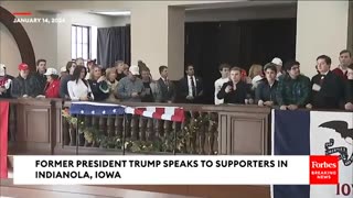 Just in- Trump Visits Iowa Campaign Staff And Volunteers In Iowa With Caucus Hours Away