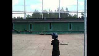 Matthew first time hitting balls