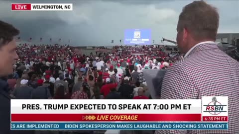 Trump Called in to let Everyone know the NC rally was canceled due to Storms
