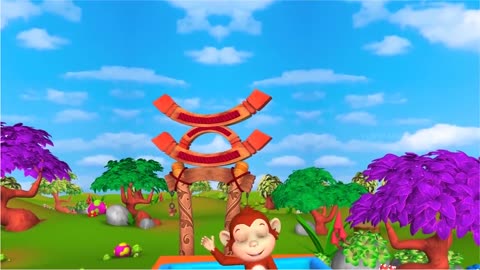 Funny monkey and Gorilla bike race game in jungle .