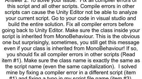 Error Attaching Unity Script to gameObject