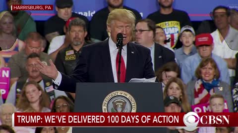 DONALD J. TRUMP READS “THE SNAKE” AT A HARRISBURG, PA RALLY IN 2017