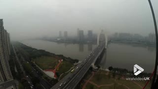 Gainers base jump from a crane