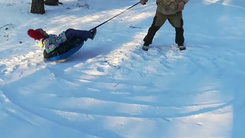 Why is this so funny? The soft landing turned out to be a face in the snow.