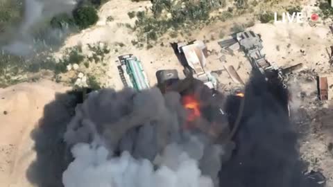 Ukrainian artillery destroy Russian military equipment and ammo dump .........