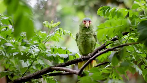 Green background parakeet