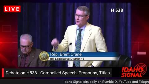 H538 - Compelled Speech on Pronouns bill debated on Idaho House floor.