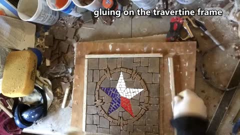 Texas Star mosaic in red white and blue! How to mosaic techniques!