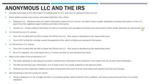 Does an Anonymous LLC hide You From the IRS?