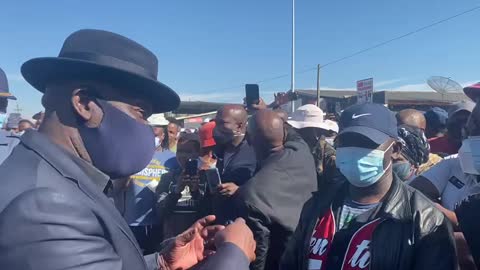 Police minister Bheki Cele addresses community about slain officer