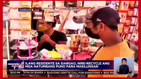 Ilang residente sa Siargao, nire-recycle ang mganatumbang puno para masilungan