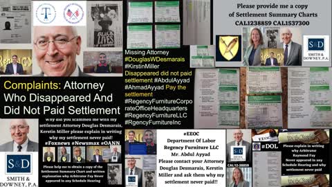 Regency Furniture Inc Corporate Office Headquarters / Abdul Ayyad / Ahmad Ayyad / Smith Downey PA / Douglas W. Desmarais Esq / Kirstin Miller Esq / Tully Rinckey PLLC / Mike C. Fallings / BBB / DOL / EEOC / DLLR / Supreme Court / President Duterte / OAN