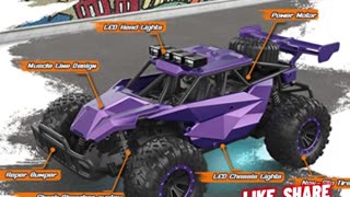 LARVEY 2WD 1:16 Scale Purple Remote Control Car