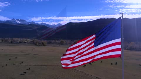American Flag in Colorado Mountains