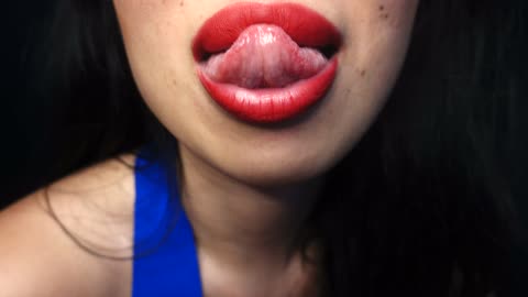 Asmr kissing lens licking lipstick adding