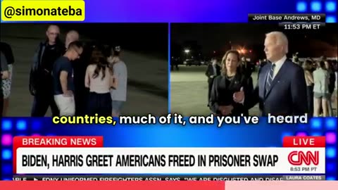 Vice President Kamala Harris and President Joe Biden Receive American Prisoners from Russia.