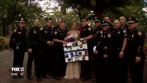 Officers escort fallen colleague's daughter to prom