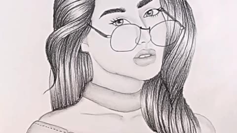 how to draw a girl with glasses step by step Drawing ||