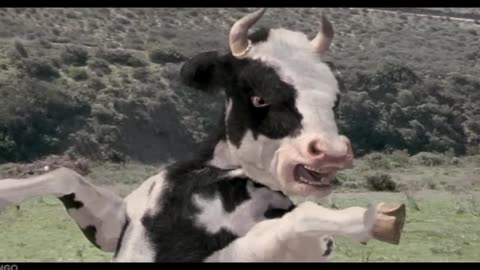 Cow 🐄 and man fight scene