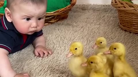 Funny video a little cute baby