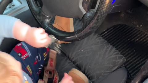 Baby Grabs Correct Key and Tries to Start Car