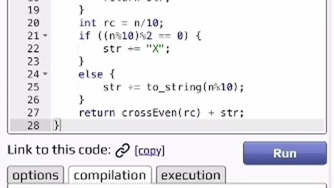 Recursively Cross Even Digits in C++! #shorts