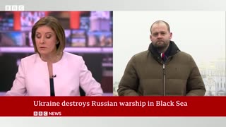 Russian landing ship Caesar Kunikov sunkoff Crimea, says Ukraine | BBC News