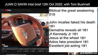 JUAN O SAVIN intel with Tom Numbers 12th Oct sidebar of decodes by Austere Scholar