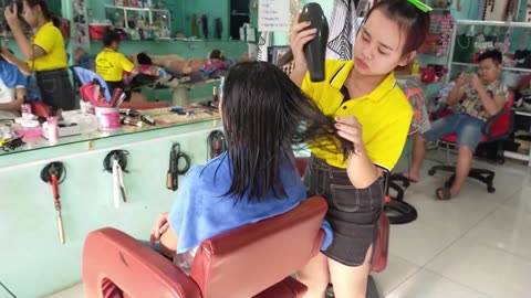 Perfect Relax Service in Vietnam Barbershop - Wash Hair - Massage Face, Head, Neck