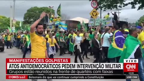 Manifestação golpista: Atos antidemocráticos pedem intervenção militar | LIVE CNN