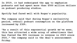 24-0202 - ‘The Joe Rogan Experience’ will no longer be exclusive to Spotify