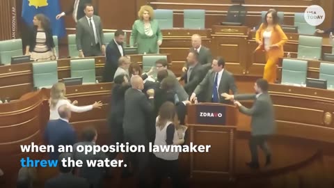 Lawmakers throw down on parliament floor II brawl between the Lawmakers