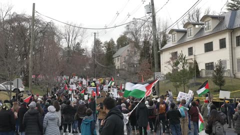 "Shame Shame!" Thousands Surround Israel Ambassador house in Washington DC for Gaza