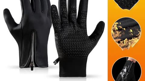 Cycling gloves Touch screen outdoor windproof waterproof full finger fleece sports gloves-Oneok