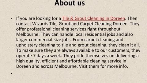 Best Tile & Grout Cleaning in Doreen.