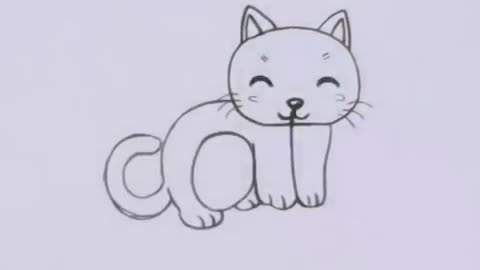 Very Easy! How to turn Words Cat Into a Cartoon Cat. learning step by step for kid