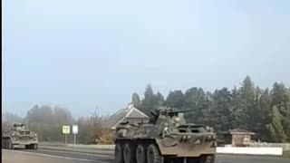 Heavily Armed Belarusian Military Convoys Headed South to Ukrainian Border