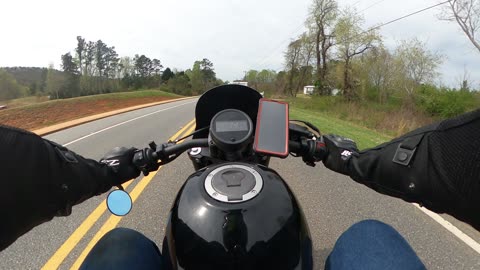 Honda Rebel 500 on Curvy Tribble Gap in Georgia. (volume Low for the sake of your ears)